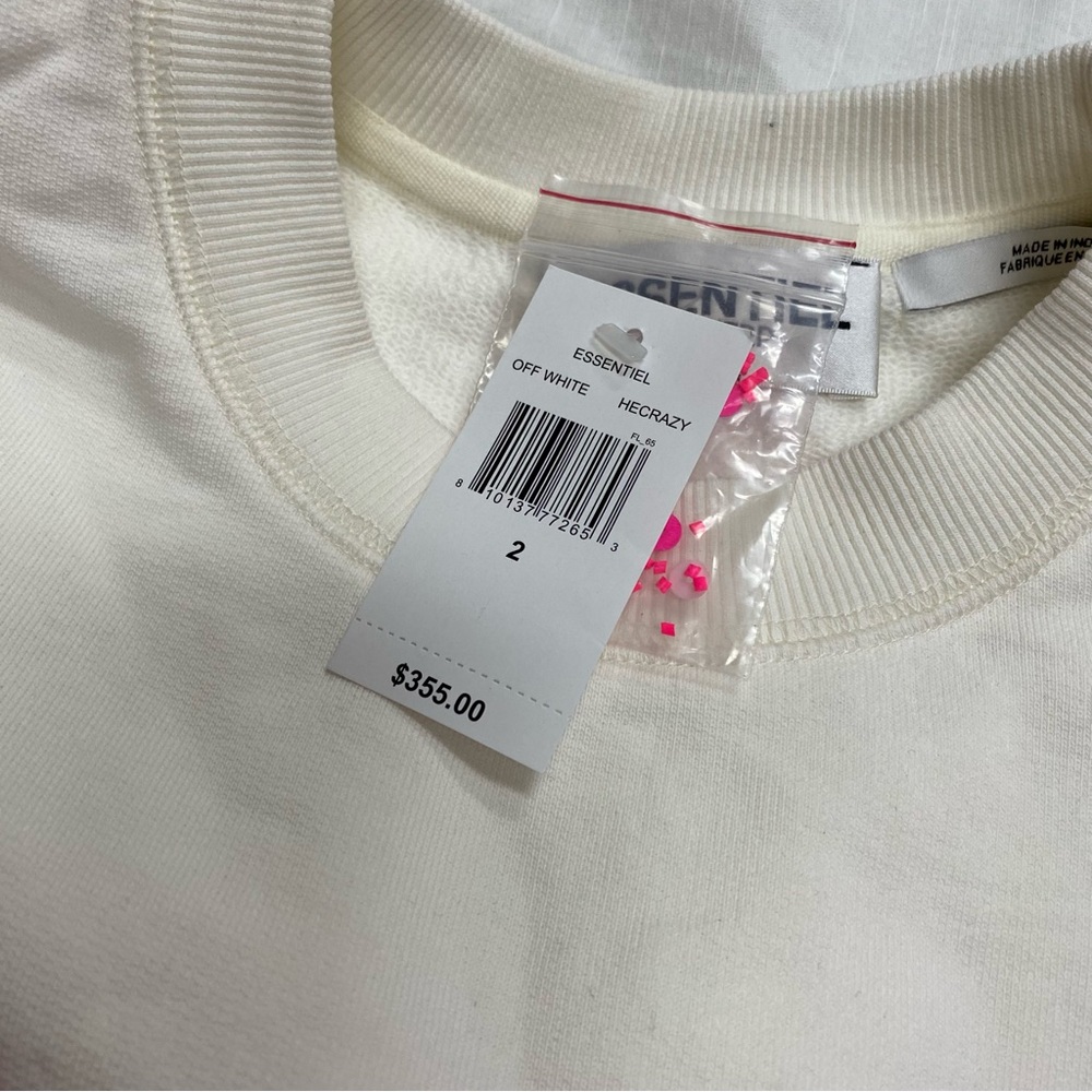 Essentiel Antwerp Hecrazy embroidered sweatshirt in off-white organic cotton - Picture 6 of 10
